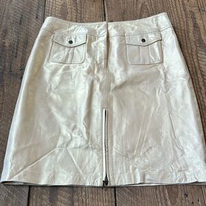 NWT Cache gold leather skirt